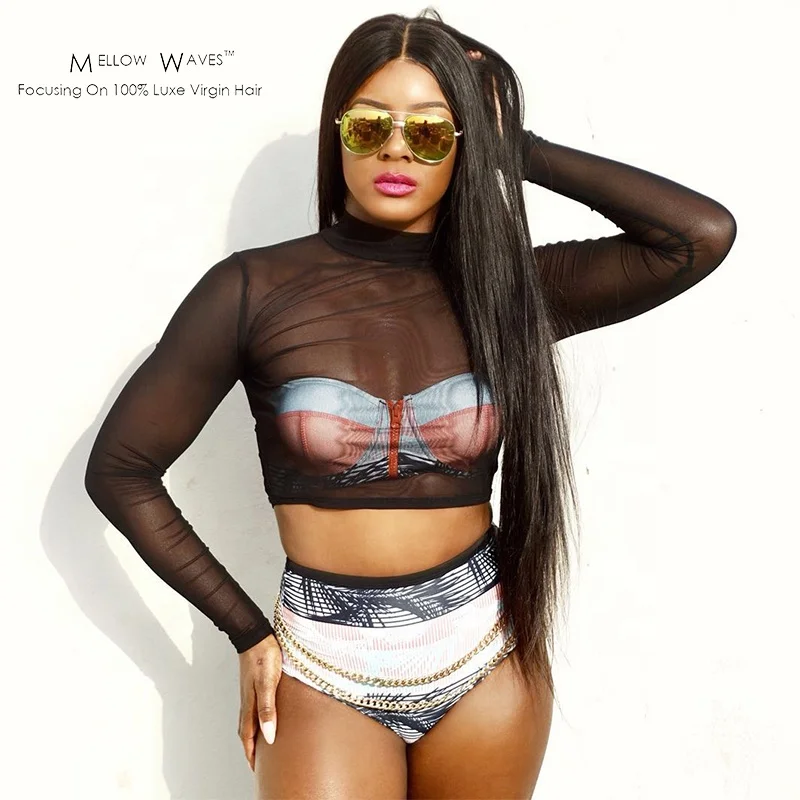 
Mellow Waves 12A natural color straight 4*4 human hair closure cuticle aligned hair for black women 