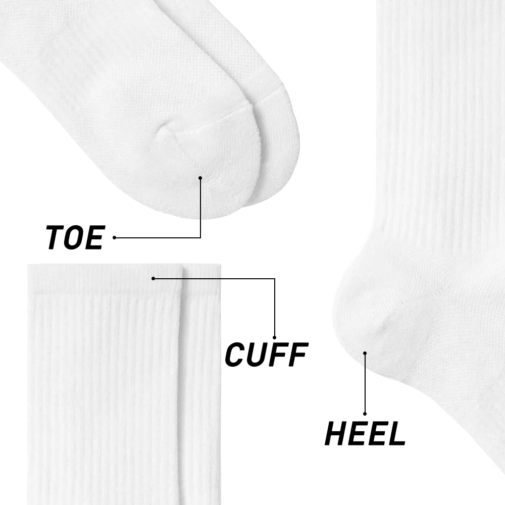 100% Organic Cotton Sports Custom Logo Design Socks Unisex Women Men Embroidery Custom Sock