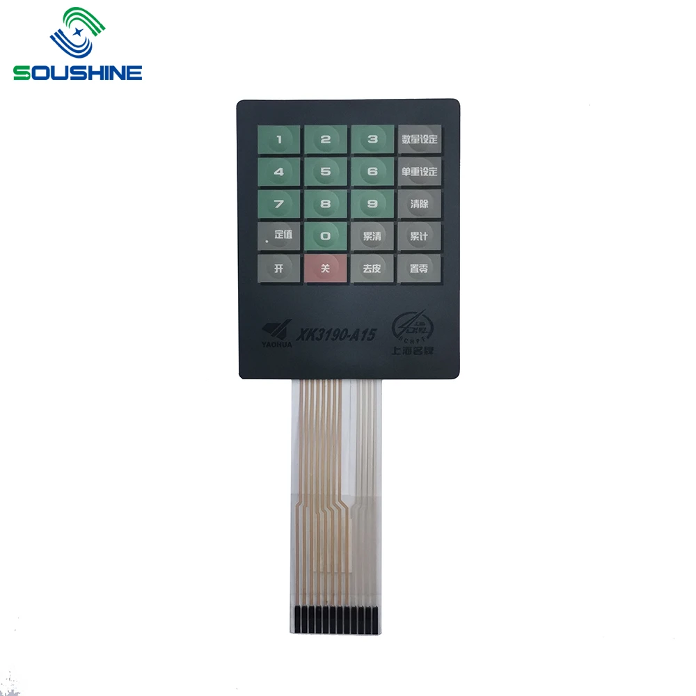 OEM Small Order Touch Panel Membrane Switch 4x3 Keypads