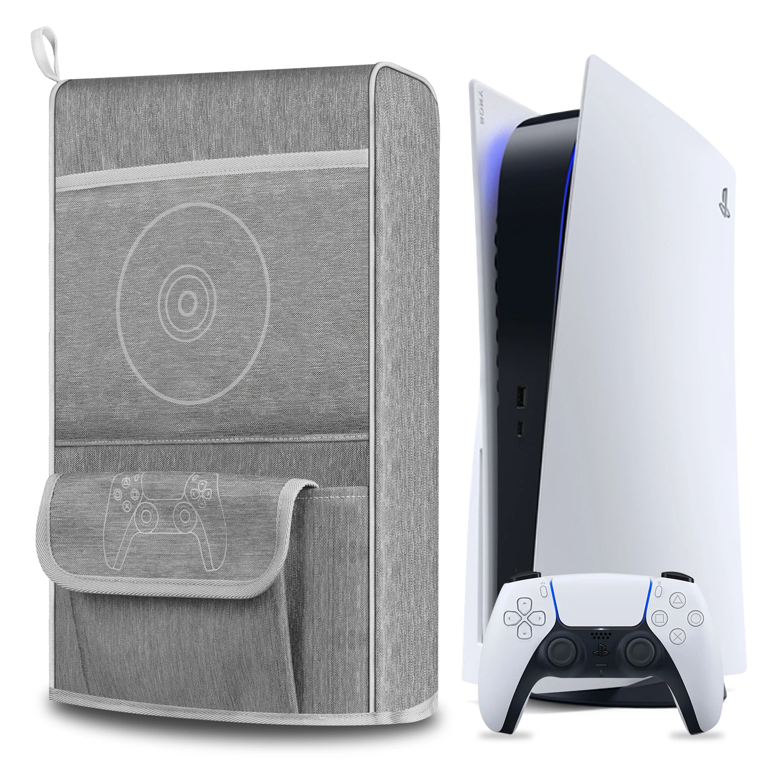 2021Nylon-cloth Dustproof Cover for Playstation 5 Console Controller Carrying Case with 12 Game Disc Pockets for PS5 Accessories