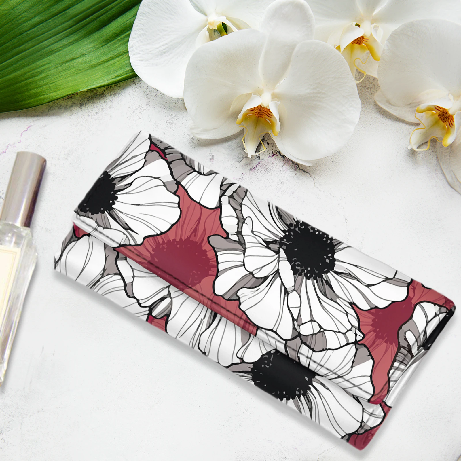 
Oil Painting Flower Design Printed Women Wallets Long Large Capacity 6 Pocket Purses Custom LOGO/TEXT Bifold Wallet Dropshipping 