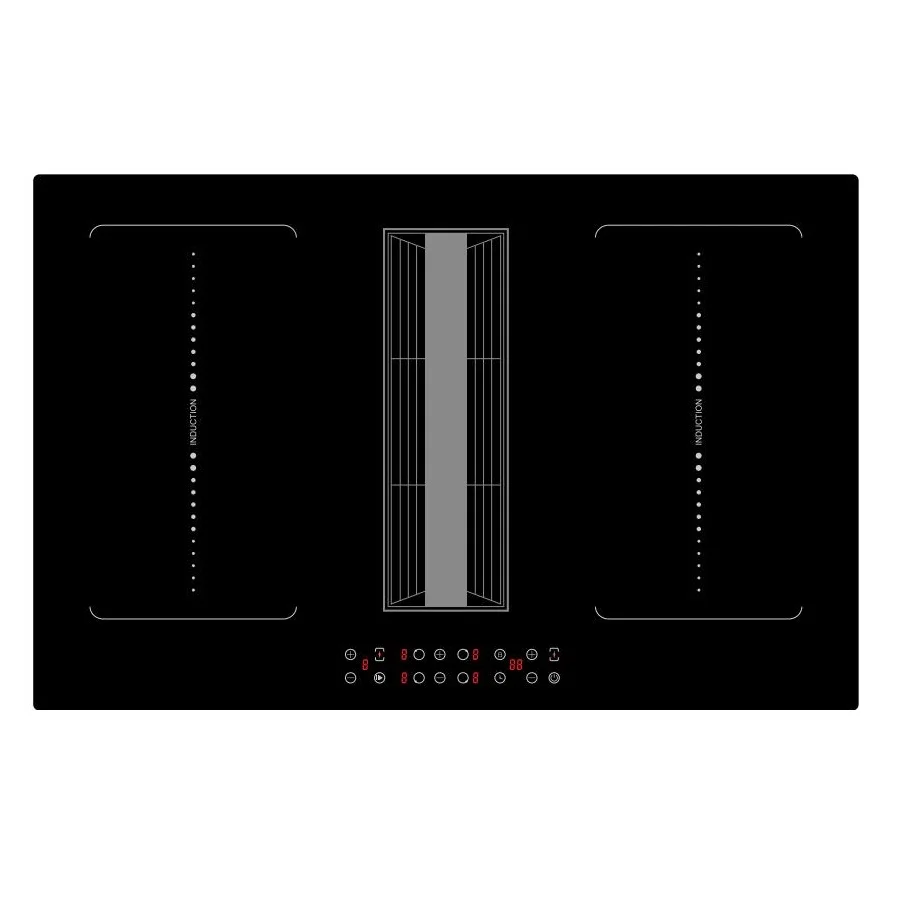 4 burner induction Stove Felix zone Exhaust Hood Integrated cooker downdraft cooker hood