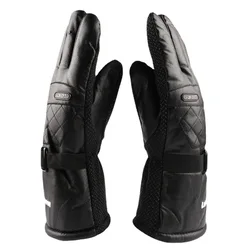 Winter winter anti-slip padded black leather leather warm leather gloves for men and women for motorcycle riding
