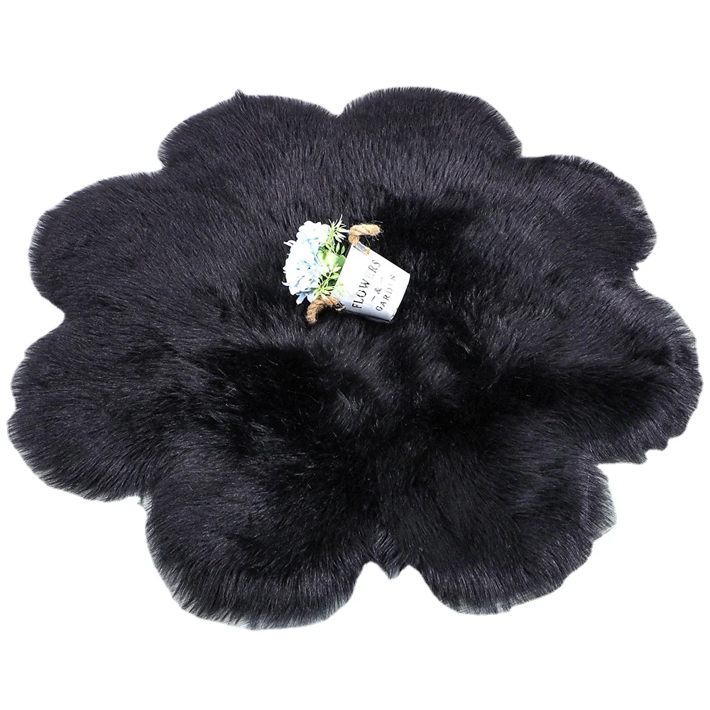 High quality faux fur  flower carpet and rug with customized color
