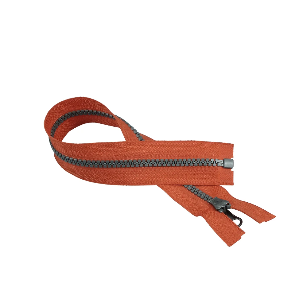 Wholesale Quality Grey Teeth Plating Open-End Zipper Resin Material for Sports Bags Shoes Garments Luggage