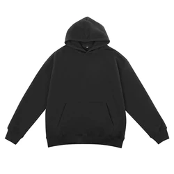 high quality heavy weight cotton stringless blank hoodie custom men streetwear oem logo custom hoodie
