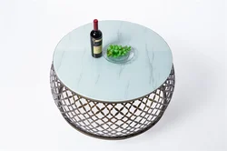 Modern Gold Luxury Glass Round Top Side Coffee Center Marble Tea Table