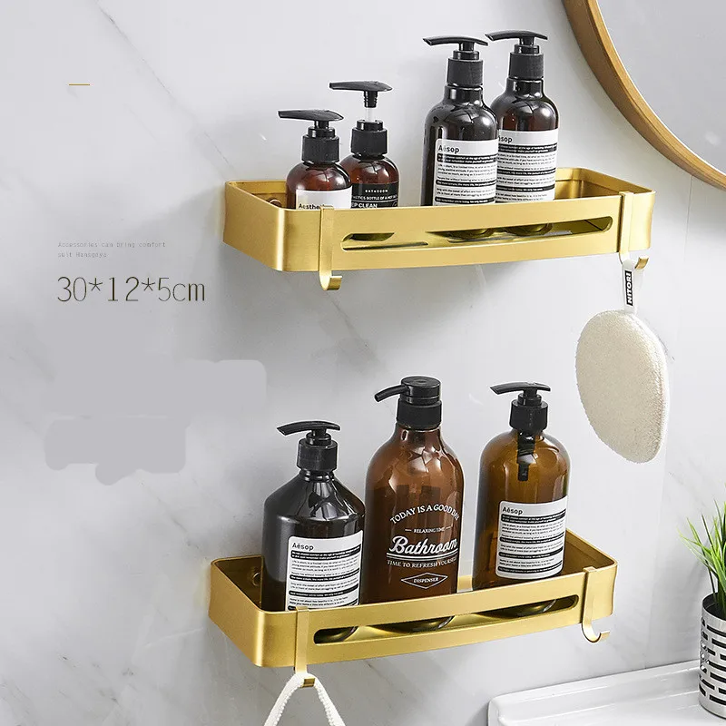 2022 New items Mesh Double Hanging Gold Black Bathroom Shelf Corner Shelf Living Room