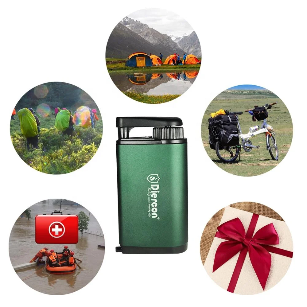 Diercon outdoor products portable water filter hand pump operated water purification emergency kit personal water purifier(TW01)