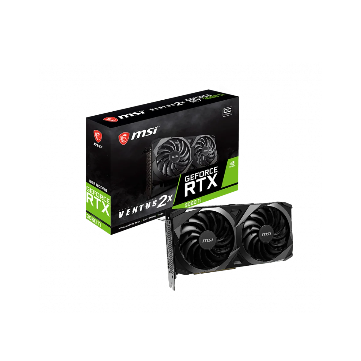 
 Лидер продаж 2021, игровая видеокарта 3060ti, видеокарта GEFORCE RTX MSI 3060ti Ventus 2X LHR  