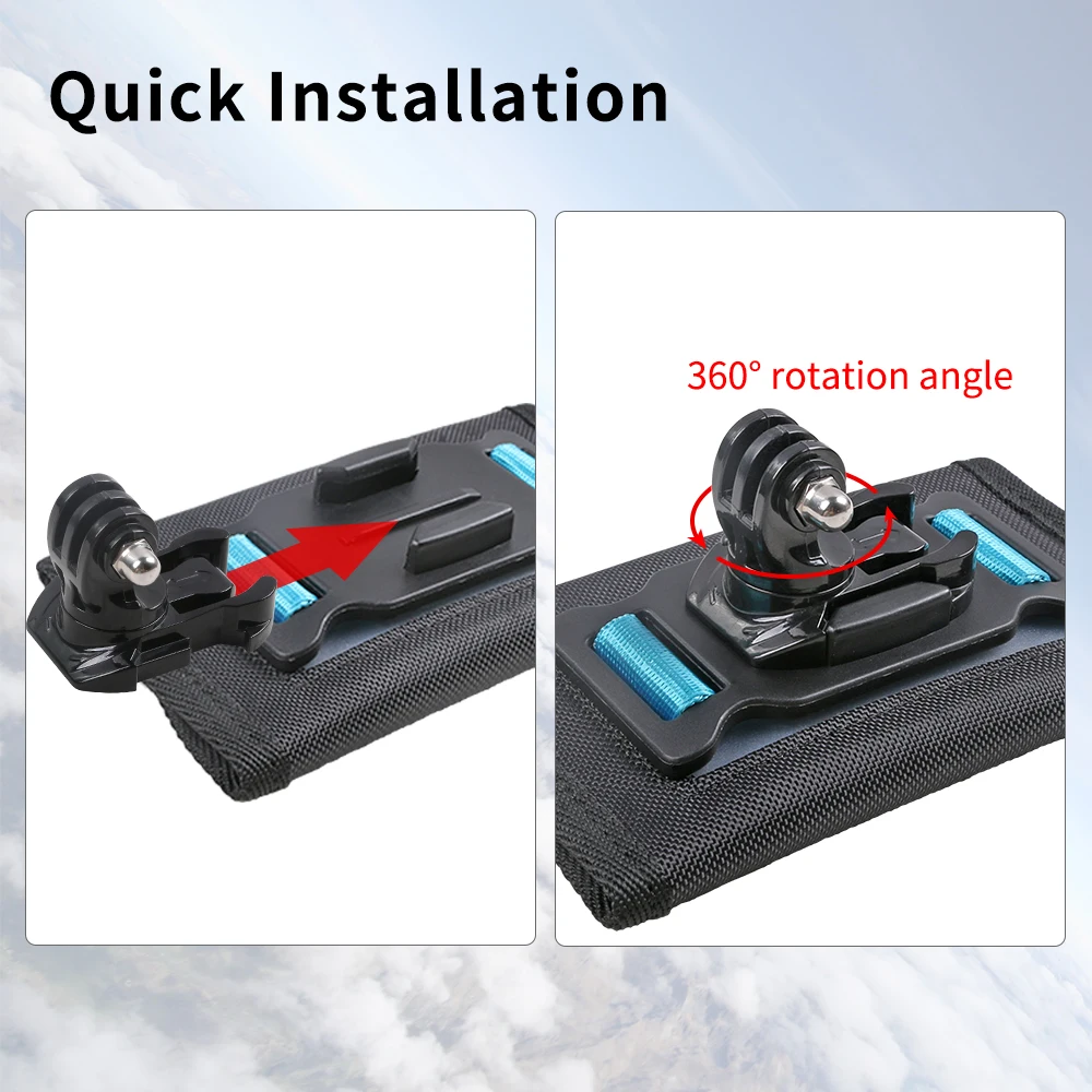 
SUREWO Backpack Shoulder Strap Mount Compatible with GoPro Hero 8/7/(2018)/6/5 Black DJI Osmo Action and Most Action Camera 