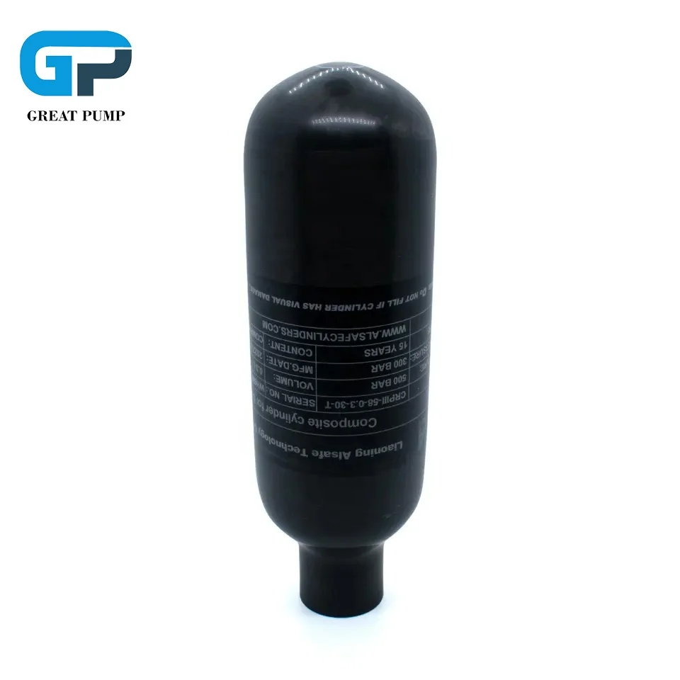 GP Factory Prices High Strength Layer HPA Small 0.3L 4500psi 300bar 30mpa PCP Paintball Game Gas Cylinder Carbon Fiber Air Tank