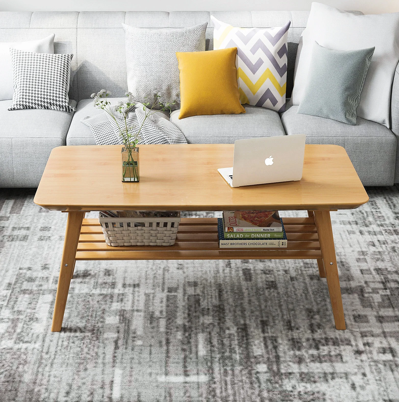 
Haichuan Bamboo Tea Table Eco-friendly Coffee Table Center Table 