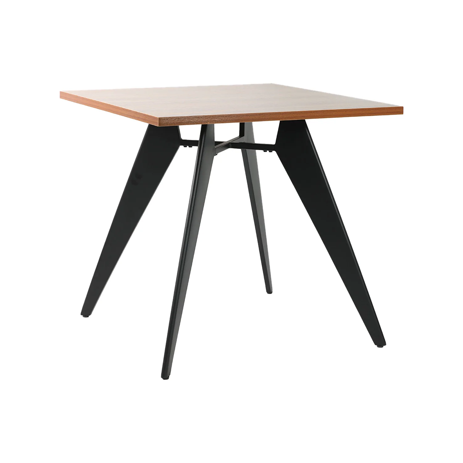 80cm Square Indoor Dining Table Modern Design Metal Leg Wooden Melamine Laminate Top Coffee Dining Table