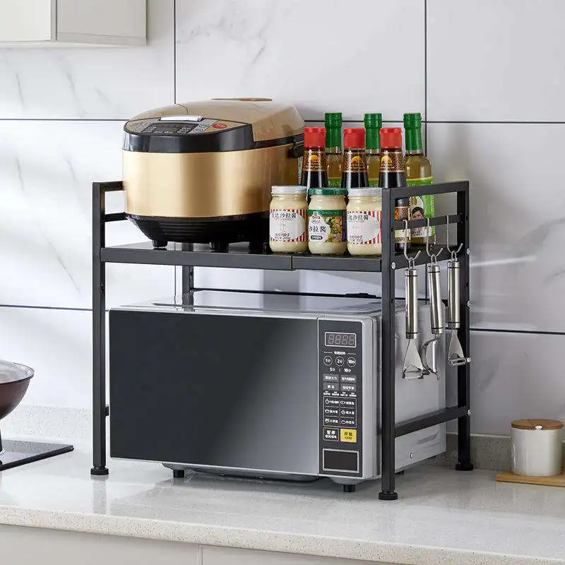 2024 hot sell new design kitchen rack storage oven rack telescopic storage holder rack for microwave oven