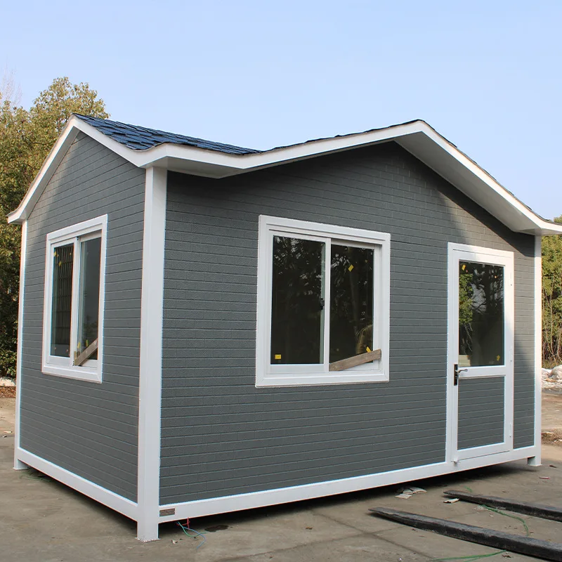 Luxury modular home light steel frame residential two bedrooms prefab wood villa prefabricated tiny house