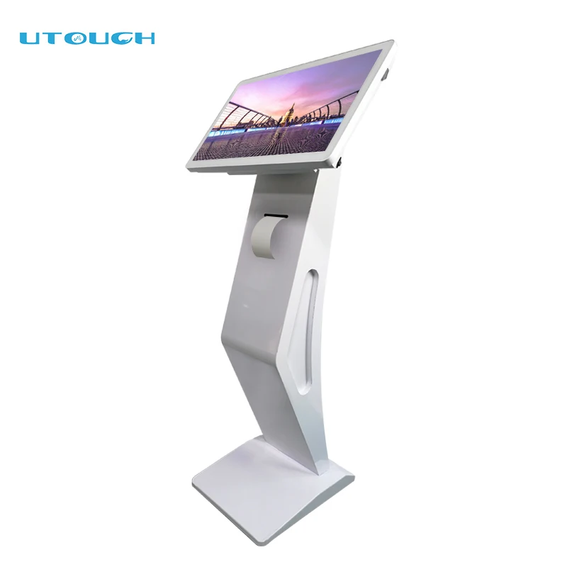 Wireless bank waiting system token touch screen machine queue ticketing kiosk