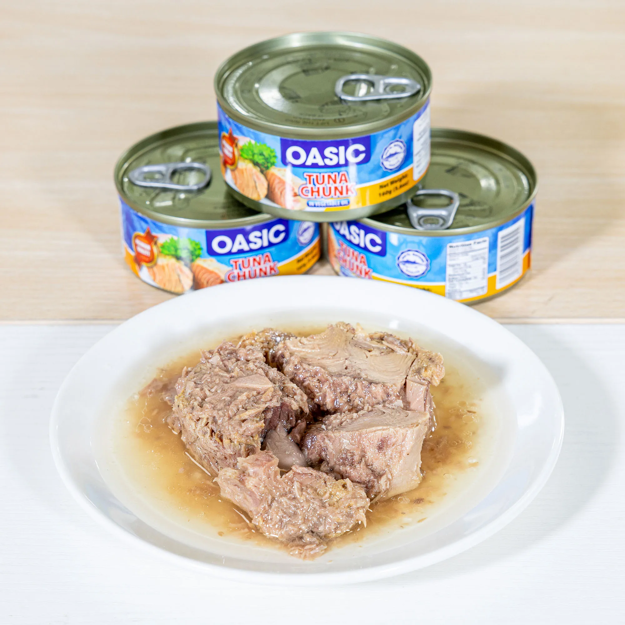 2024 Natural Ingredients Premium Quality Canned Tuna in Vegetable Oil 125g/425g Canned Fish from Factory