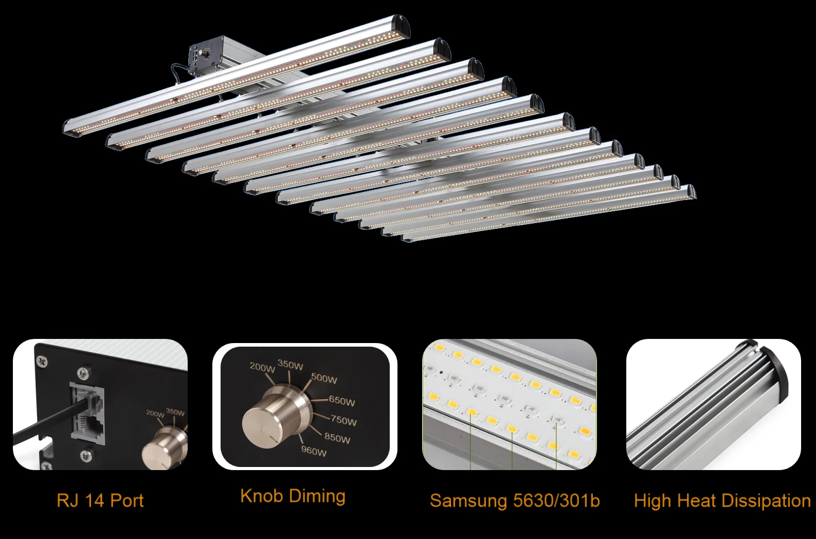 
2.91umol/J Dimmable Folding 800W 1000W vertical farming hydroponic led grow light for indoor plant greenhouse grow tent 