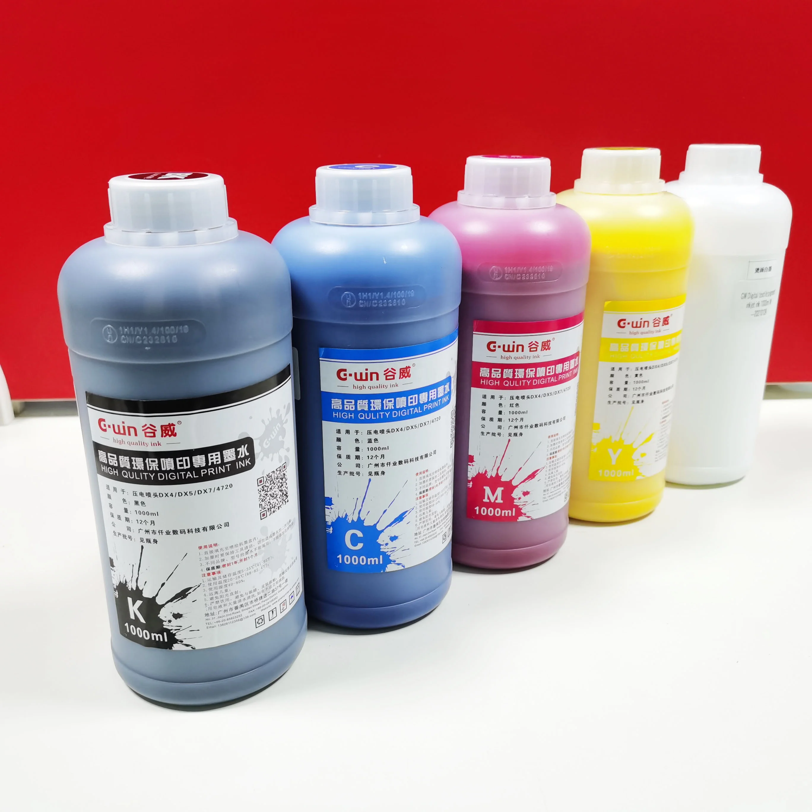 1000ml Bottle Pigment Ink CMYKW 5 colors color changing ink microblading pigment ink For e/pson inkjet printer