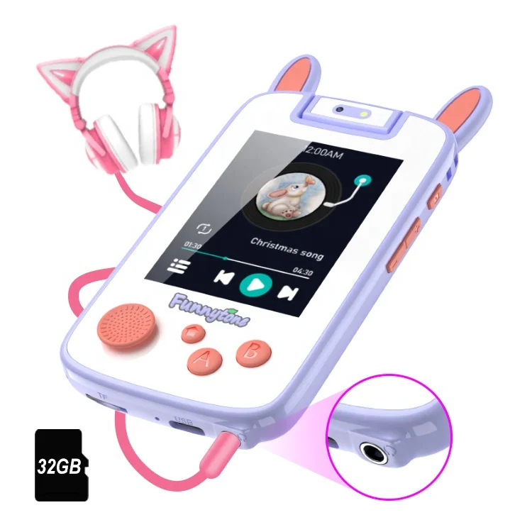 Pink rabbit education cell phone for kid toys phone kids learning game camera phone