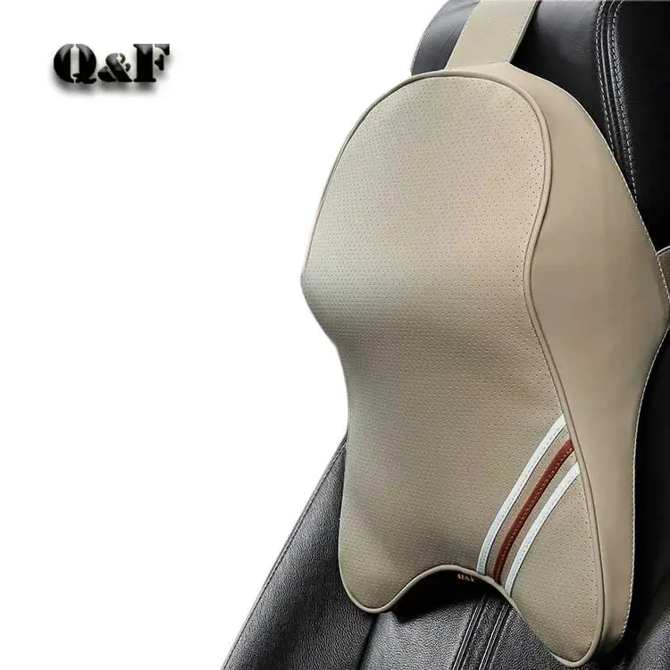 2020 New Design Adjustable Car Seat Headrest Head Neck Pillow Silky Linen Pad Neck Rest Memory Foam Pillow