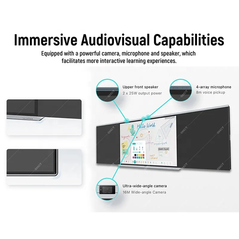 New Arrival 75 86 98 Inch Nano Interactive Smart Blackboard 4K UHD Nano Smart Whiteboard Built-in 13MP Camera Nano Blackboard