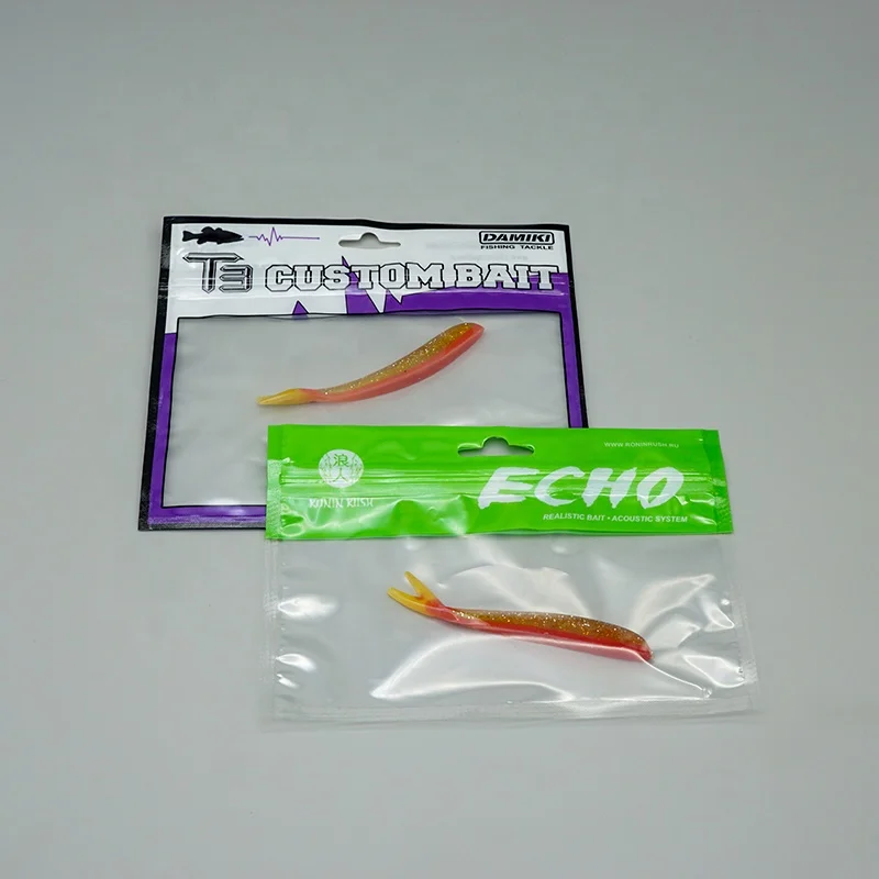 Custom fishing lure bag Packaging OEM Ziplock Fish Hook Packaging Bag with Clear Window