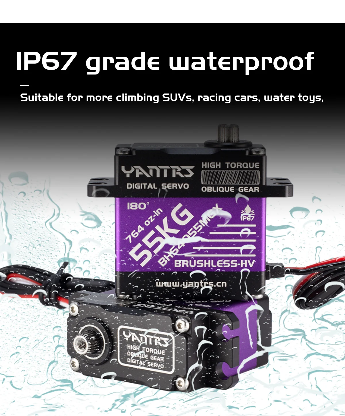 OEM ODM BHS-4055MGX 55KG Digital HV Torque Servo Metal Gear Brushless RC Servo Motor