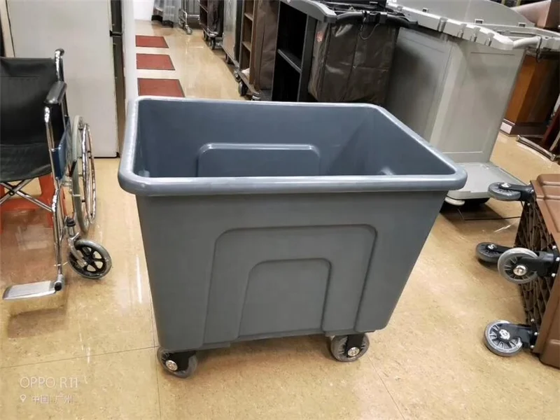Plastic hotel cleaning laundry trolley linen trolley clean linen cart hospital laundry