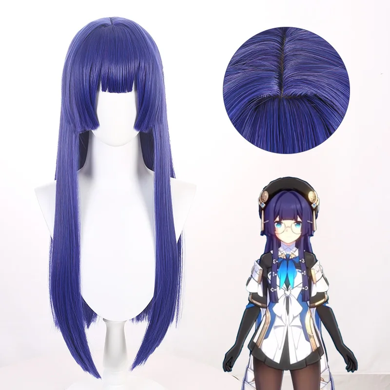 Honkai Star Rail Pela Pelageya Sergeyevna Cosplay Wigs Anime Purple Long Straight Synthetic Human Hair Wigs