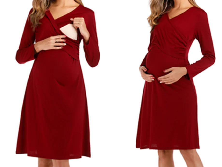 High Quality Summer Maternity Clothes Breathable Short Sleeve Elegant Pregnant Women Clothing Dresses