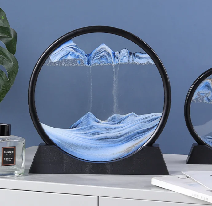 2022 Fashion Crafts Round Creative 3D Sand Painting Ornaments Home Decoration Accessories Moving Sand Art Picture
