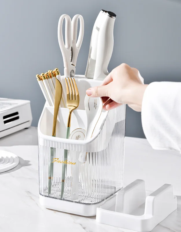 Multifunction Kitchen Utensil Holder Tableware Storage Plastic Storage Container Chopsticks Storage Draining Spoon holder