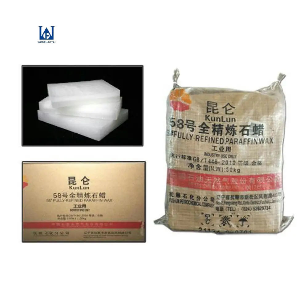  Fully refined Paraffin wax 56-58-60 kunlun brand for candle