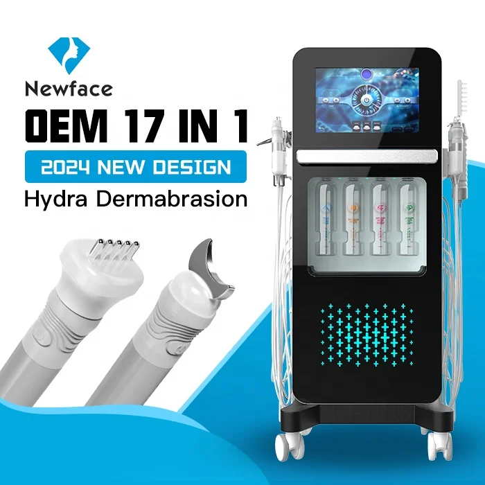 NewFace 2024 Trend Newest 17 IN 1 Hydra Machine Dermabrasion Aqua Peel Facial Oxygen Jet Skin Clean Whiten Salon Hydro Equip