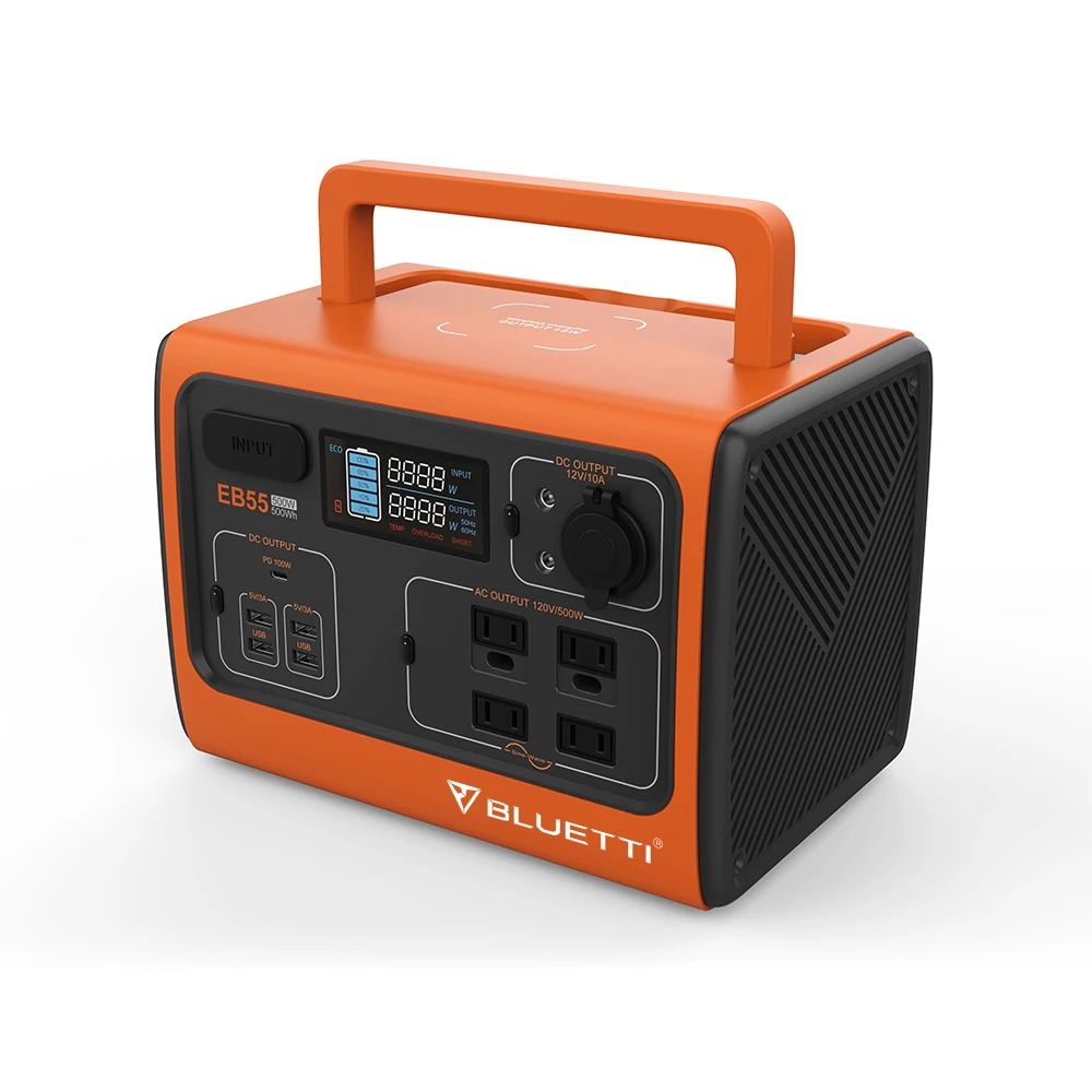 Bluetti EB55 резервная портативная электростанция с Lifepo4 537Wh 700W домашний резервный выход энергии TYEP-C