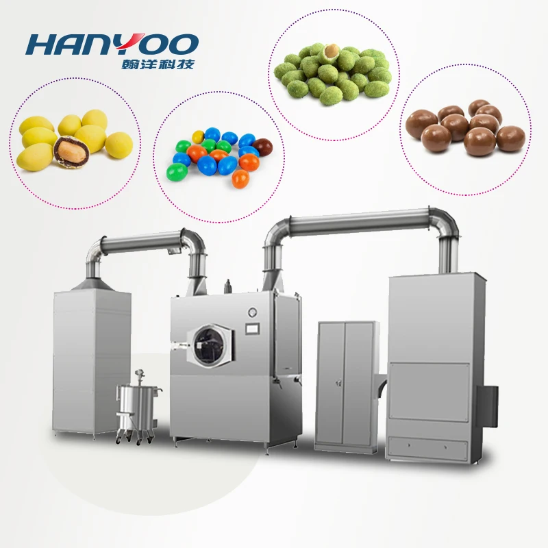 HANYOO High Efficiency Sugar/Chocolate/Peanut Film Coating Machine Food Candy Bean Tablets Pills Coating Rolling Machine