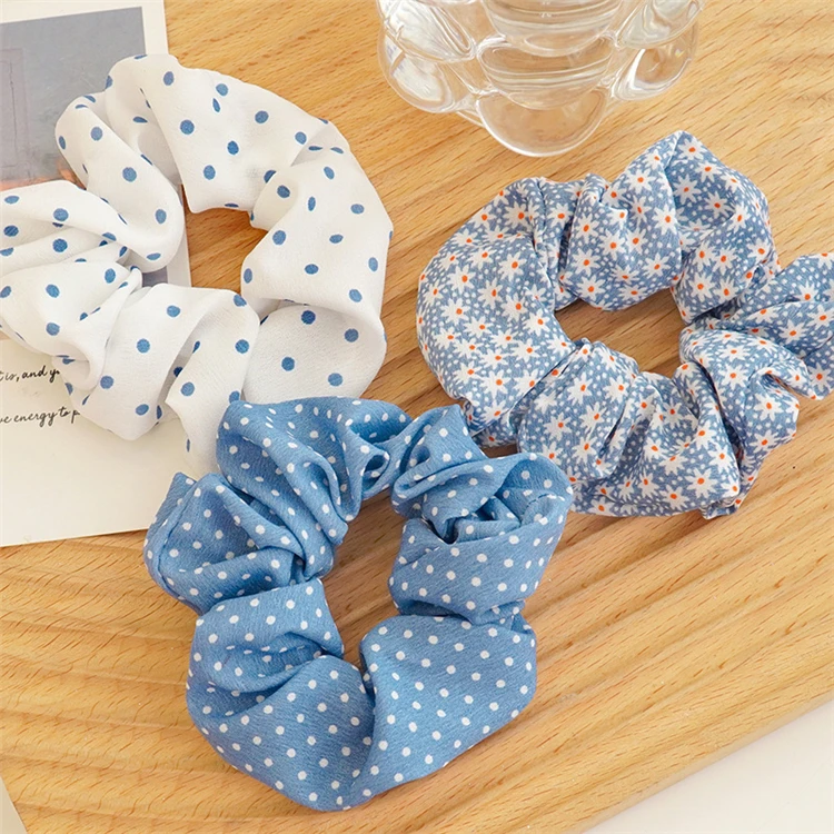 HEFT BOOOGE дизайн синяя серия резинки для волос ручные женские хлопковые эластичные резинки