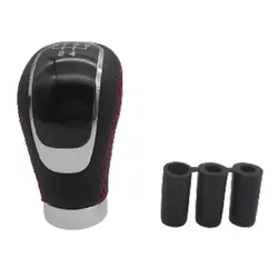 JADERUSUN Red Black Auto Parts Universal Car Accessories 5 Speed Manual shifter lever Leather Gear Shift Knobs
