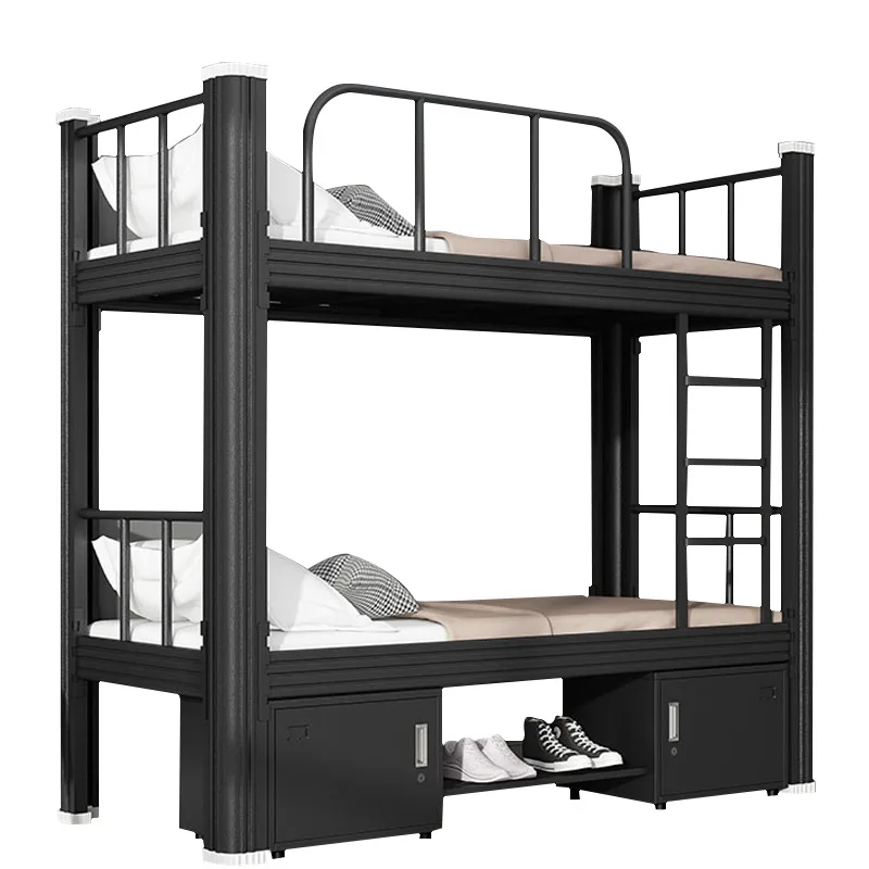 Multifunction Steel Dormitory Bed Frame Queen For Adult Bespoke Metal Double Decker Bunk Bed