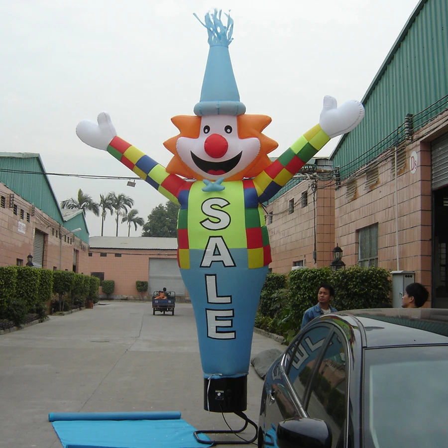 Outdoor 3 to 5 meters advertising clown inflatable air dancer with certified blower affilated for promotion