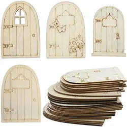 Unpainted fairy Mini Wooden Miniature Garden Door DIY Craft Wood fairy door