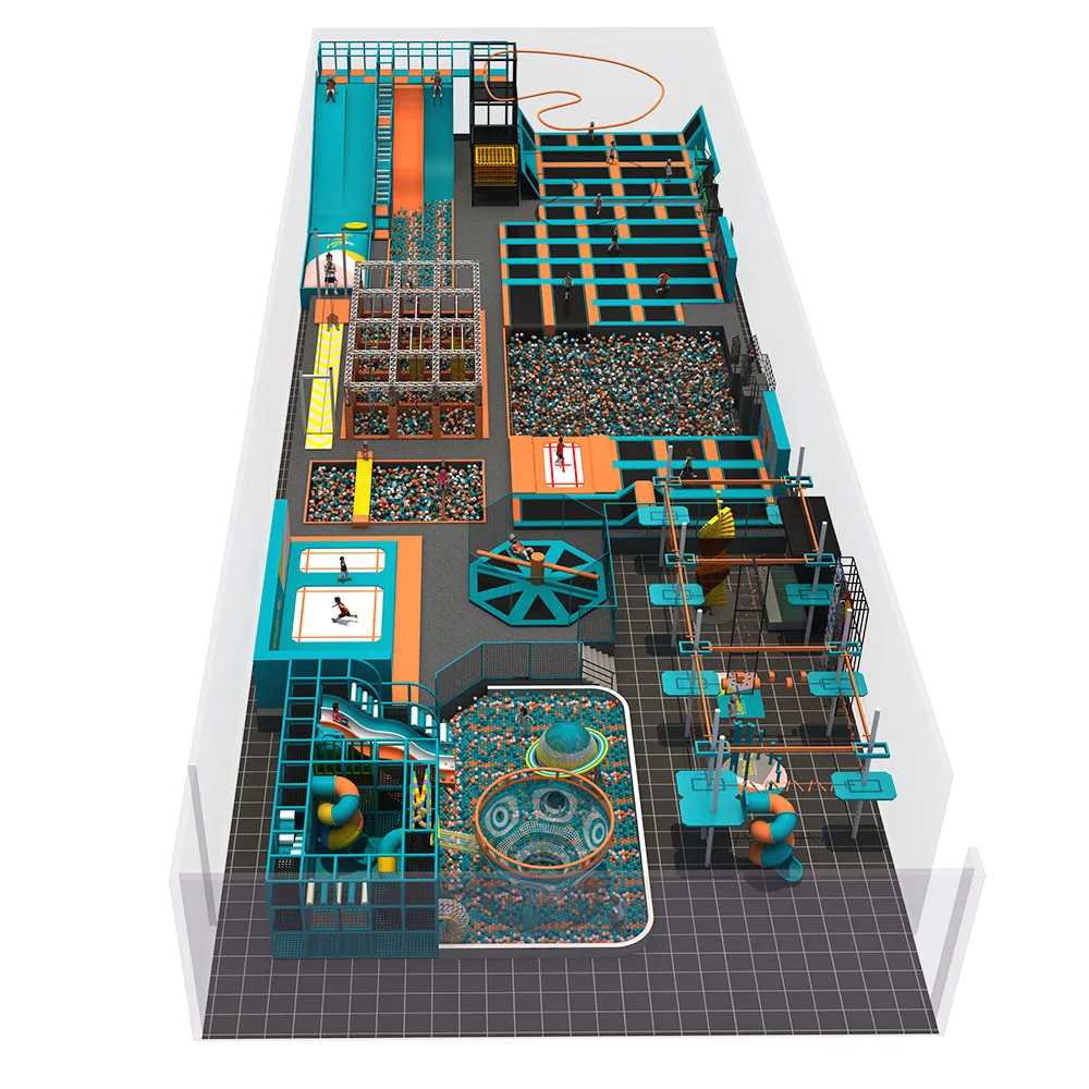 children soft play center trampoline park solution professional indoor kids playground equipment with big ball pool for indoors