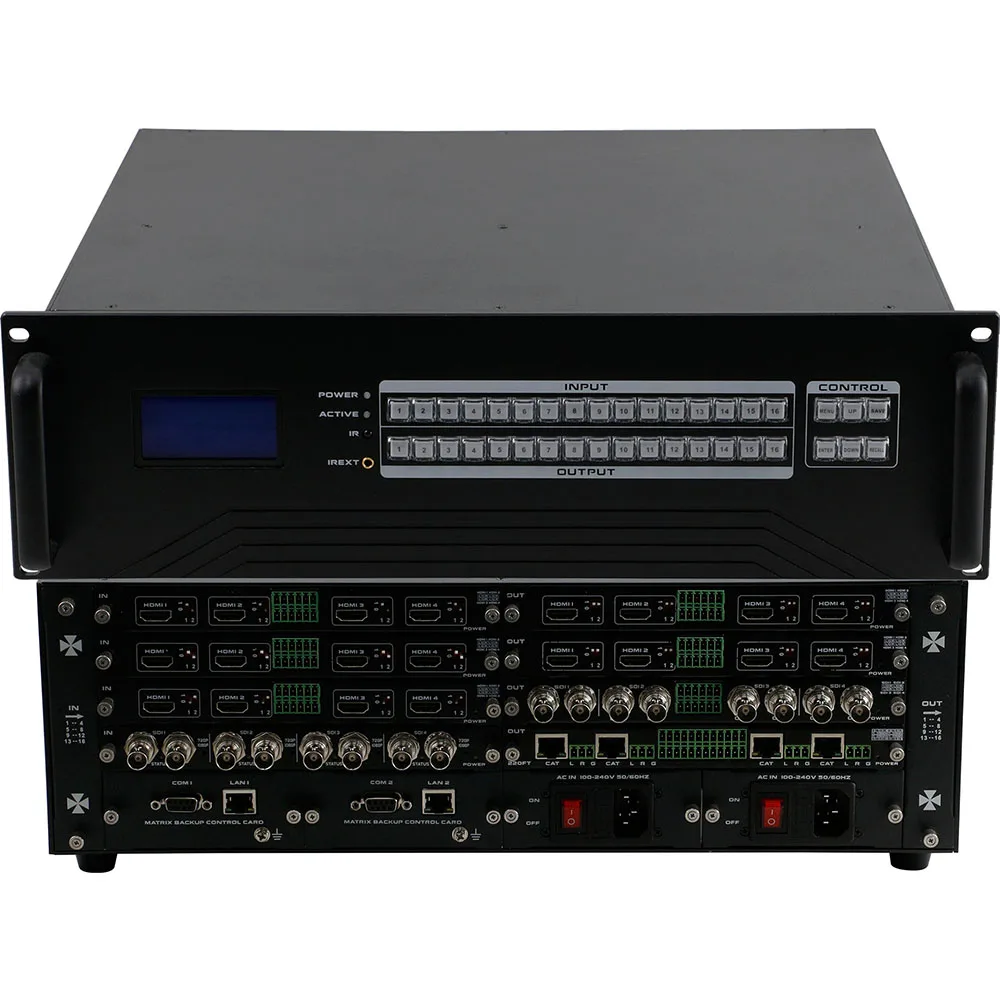 Opaxy new arrival Super long life HDMl matrix 16X16 1 card 4 port 1080P 4K30 and 4K60  Matrix Switcher With Video Wall Function