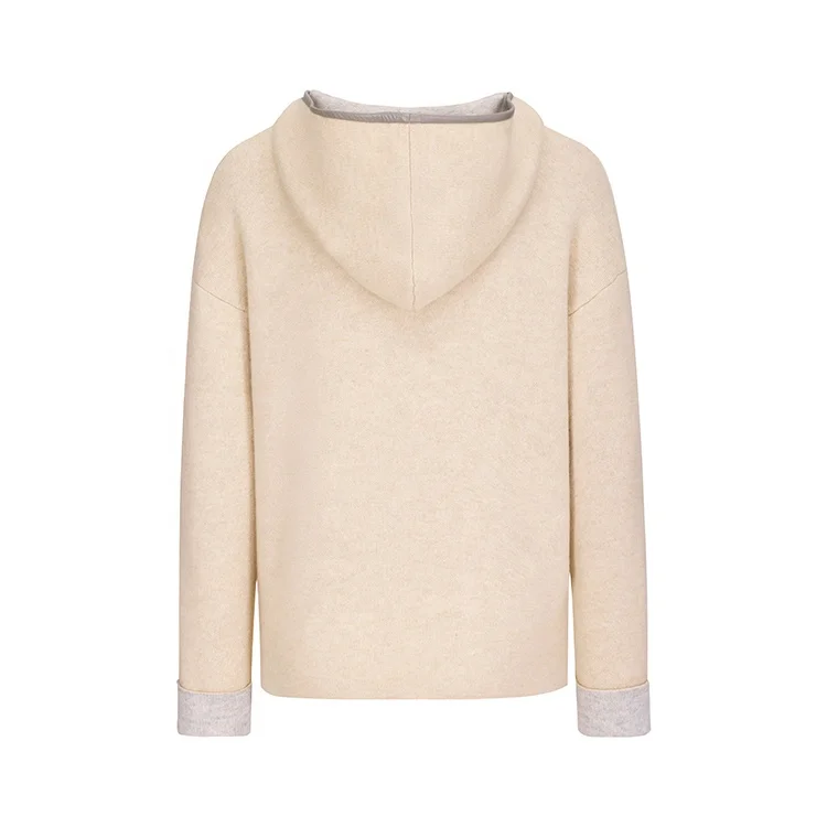 Knitwear manufacturer custom fall winter new loose causal hooded cardigan sweater cashmere coat women