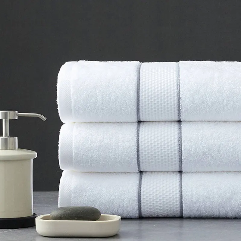 Hotel 16S Spiral Cotton Absorbent Kit Color woven Satin Bath Towel 560g Face Towel 120g Square Towel 60g
