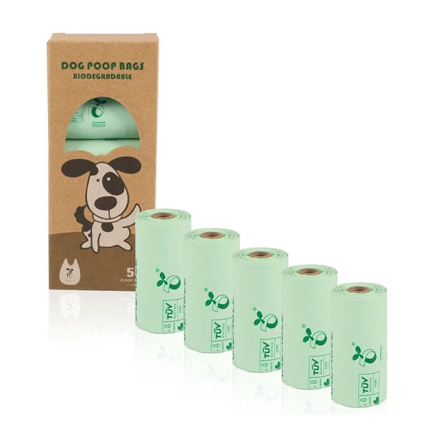 Изготовленные на заказ кукурузные крахмалы на основе 100% экологически чистые биоразлагаемые пакеты для собак с ручкой