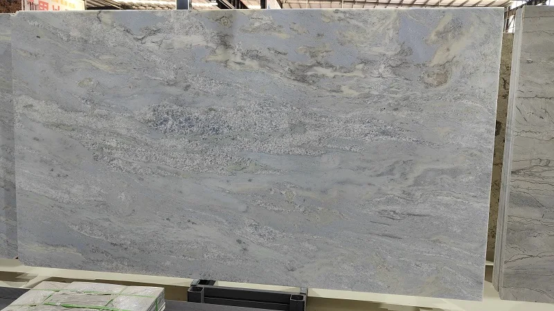 Luxury Honed Blue Crystal Marble Slab Wall Tiles For Home Interior Design