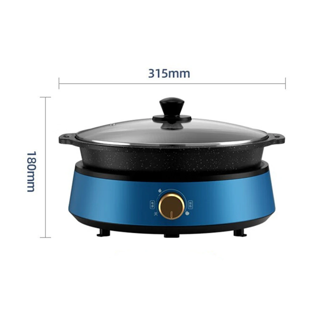 Meishengfa OEM 1350W 4L Multifunctional electric hot pot grill